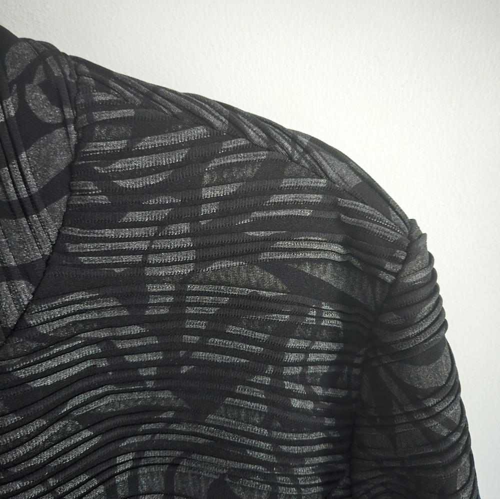 Joseph Ribkoff Blazer Gray Black Jacquard Rose Pattern Jacket - Picture 3 of 7
